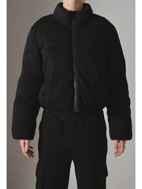Grey Lab Black Knit Puffer Jacket, Size Medium, New with Tags